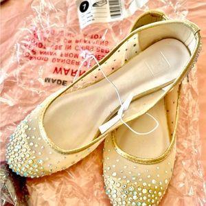 Flats - shoes from David’s Bridal new I package, nude with beading .  See tag